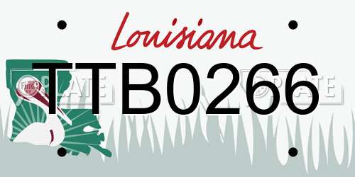 TTB0266 Louisiana License Plate