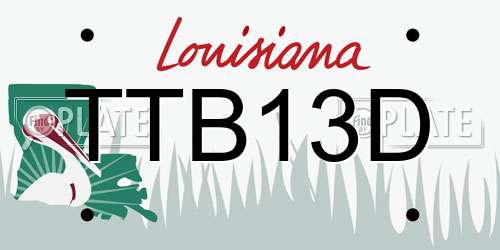 TTB13D Louisiana License Plate