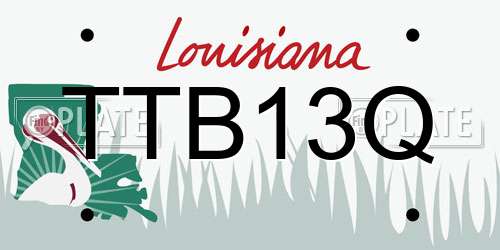 TTB13Q Louisiana License Plate