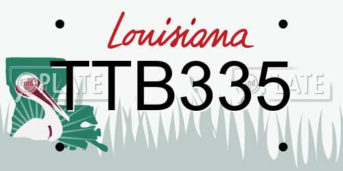 TTB335 Louisiana License Plate