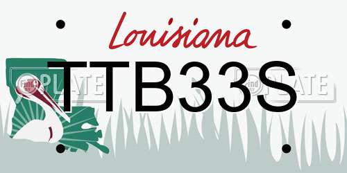 TTB33S Louisiana License Plate