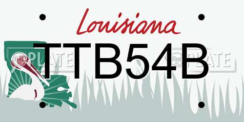 TTB54B Louisiana License Plate