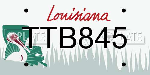 TTB845 Louisiana License Plate