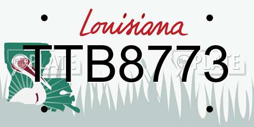 TTB8773 Louisiana License Plate