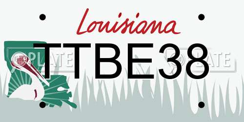 TTBE38 Louisiana License Plate