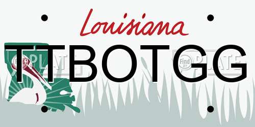 TTBOTGG Louisiana License Plate