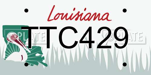 TTC429 Louisiana License Plate