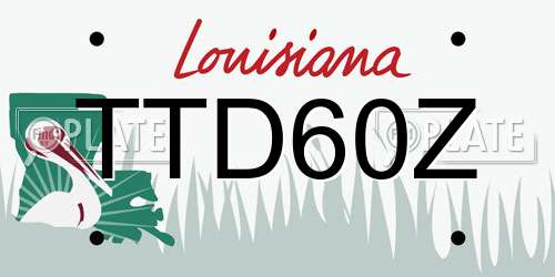 TTD60Z Louisiana License Plate
