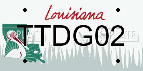 TTDG02 Louisiana License Plate