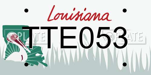 TTE053 Louisiana License Plate