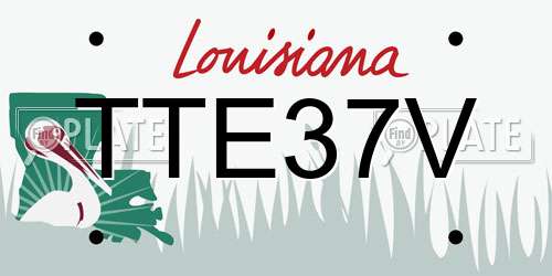 TTE37V Louisiana License Plate