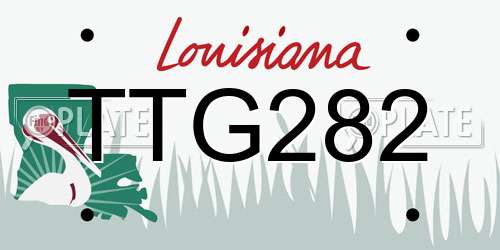 TTG282 Louisiana License Plate