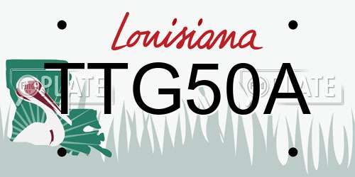 TTG50A Louisiana License Plate