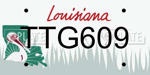 TTG609 Louisiana License Plate