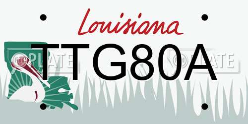 TTG80A Louisiana License Plate