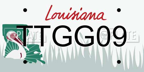 TTGG09 Louisiana License Plate