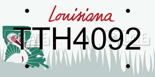 TTH4092 Louisiana License Plate