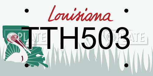 TTH503 Louisiana License Plate