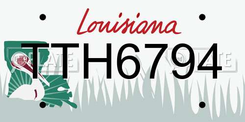TTH6794 Louisiana License Plate