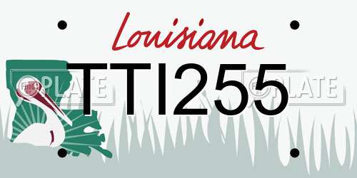 TTI255 Louisiana License Plate