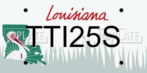TTI25S Louisiana License Plate