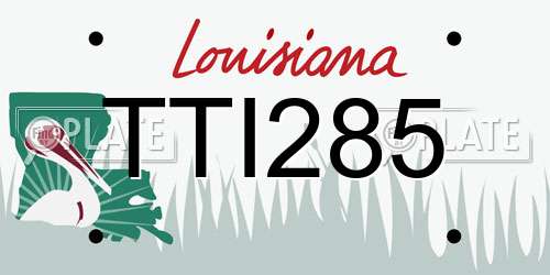 TTI285 Louisiana License Plate