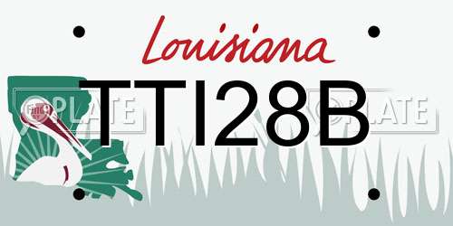 TTI28B Louisiana License Plate