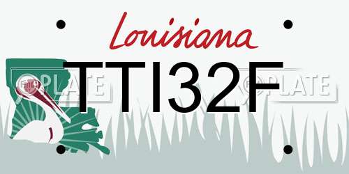 TTI32F Louisiana License Plate