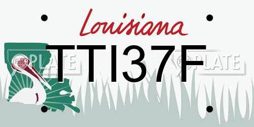 TTI37F Louisiana License Plate