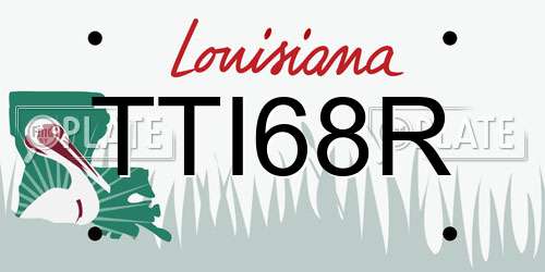 TTI68R Louisiana License Plate