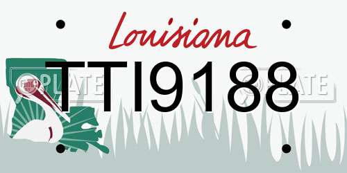 TTI9188 Louisiana License Plate