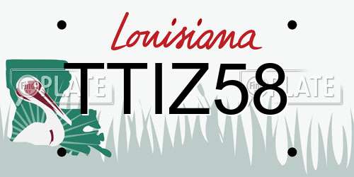 TTIZ58 Louisiana License Plate