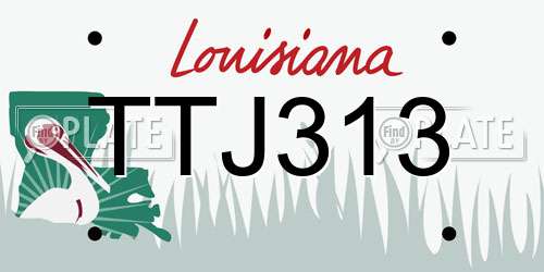 TTJ313 Louisiana License Plate