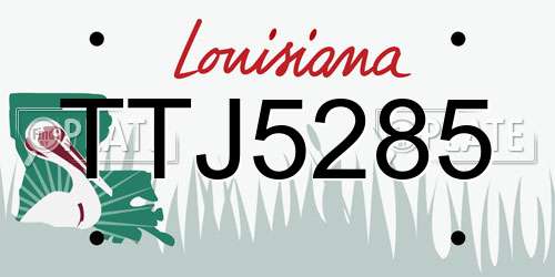 TTJ5285 Louisiana License Plate