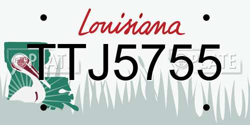 TTJ5755 Louisiana License Plate