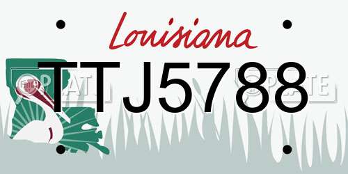 TTJ5788 Louisiana License Plate
