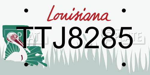 TTJ8285 Louisiana License Plate