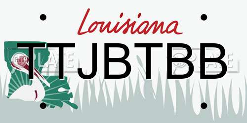 TTJBTBB Louisiana License Plate