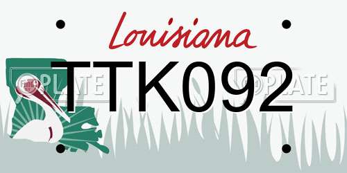 TTK092 Louisiana License Plate