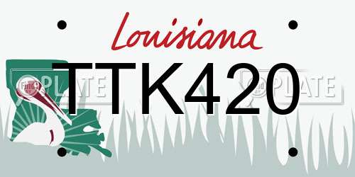 TTK420 Louisiana License Plate