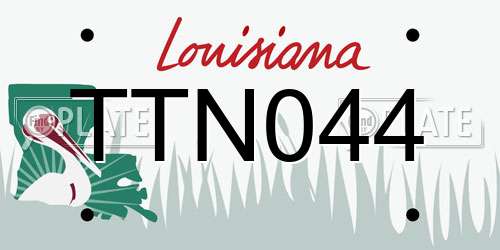 TTN044 Louisiana License Plate