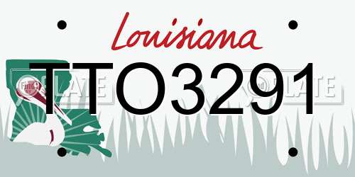 TTO3291 Louisiana License Plate