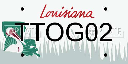 TTOG02 Louisiana License Plate