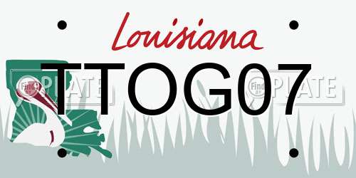 TTOG07 Louisiana License Plate