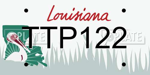 TTP122 Louisiana License Plate