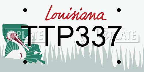 TTP337 Louisiana License Plate
