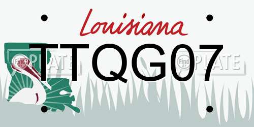TTQG07 Louisiana License Plate