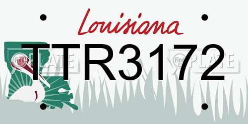 TTR3172 Louisiana License Plate