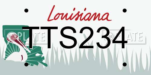 TTS234 Louisiana License Plate