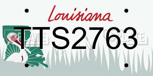 TTS2763 Louisiana License Plate